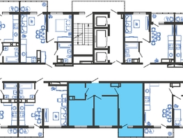 Продается 2-комнатная квартира ЖК Облака-3, дом 1, 49.9  м², 9615730 рублей