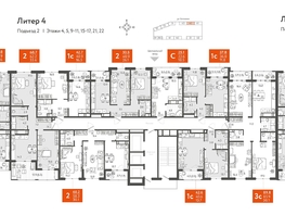 Продается 2-комнатная квартира ЖК Все Свои VIP, литера 4, 59.3  м², 14409900 рублей