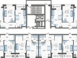 Продается 2-комнатная квартира ЖК Смородина, литера 14, 51.79  м², 6577330 рублей