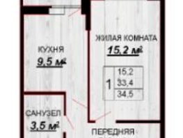 Продается 1-комнатная квартира Тепличная ул, 36.6  м², 4300000 рублей