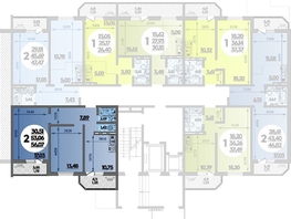 Продается 2-комнатная квартира ЖК Восточный, литера 30, 56.07  м², 6767649 рублей
