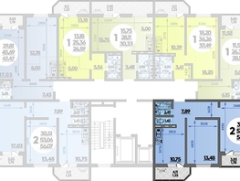 Продается 2-комнатная квартира ЖК Восточный, литера 30, 56.07  м², 7634418 рублей