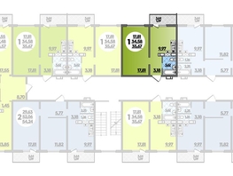 Продается 1-комнатная квартира ЖК Тихорецк, литера 1, 35.67  м², 4348173 рублей
