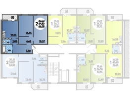 Продается 2-комнатная квартира ЖК Южная долина, литера 1, 66.58  м², 6471576 рублей