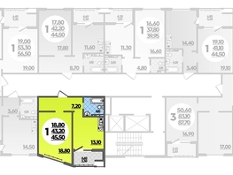 Продается 1-комнатная квартира ЖК Горгиппия, литера 2, 45.5  м², 8362900 рублей