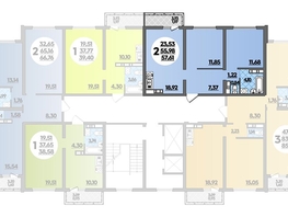 Продается 2-комнатная квартира ЖК Город у моря, литер 17, 57.61  м², 9119663 рублей