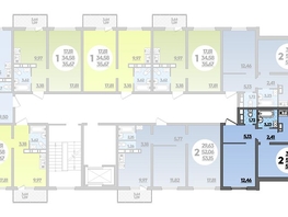 Продается 2-комнатная квартира ЖК Романовский, литера 1, 55.36  м², 5901376 рублей