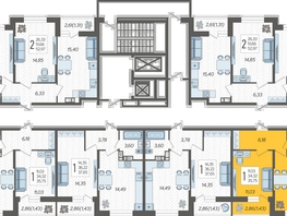 Продается 1-комнатная квартира ЖК Смородина, литера 14, 35.75  м², 5462600 рублей