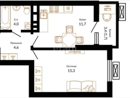 Продается 1-комнатная квартира ЖК Южане, 4 очередь литера 2, 37.3  м², 6000000 рублей