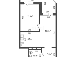 Продается 2-комнатная квартира МКР Любимово, 16 квартал литер 2, 54  м², 8200000 рублей