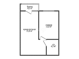 Продается 1-комнатная квартира ЖК Улыбка, литера 1, 35.5  м², 5650000 рублей