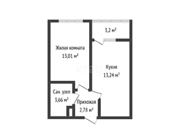 Продается 1-комнатная квартира ЖК Лучший, литер 1, 34.29  м², 5600000 рублей