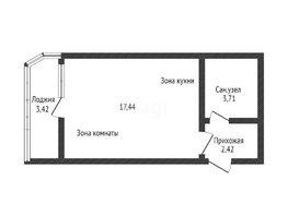 Продается Студия ЖК Ural (Урал), 25.28  м², 4367000 рублей