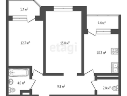 Продается 2-комнатная квартира ЖК Сказка Град, литера 2.2, 58.7  м², 7450000 рублей