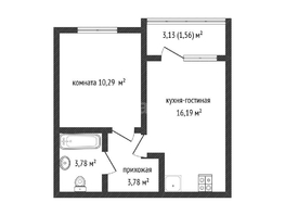 Продается 1-комнатная квартира ЖК Ural (Урал), 35.6  м², 6500000 рублей