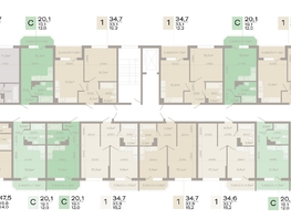 Продается 2-комнатная квартира ЖК ДЗЕНПАРК, литер 4, 47.5  м², 7837500 рублей