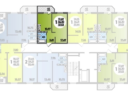 Продается 1-комнатная квартира ЖК Южная долина, литера 1, 37.53  м², 3677999 рублей