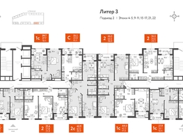 Продается 1-комнатная квартира ЖК Все Свои VIP, литера 3, 46.6 м², 11743200 рублей