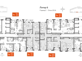 Продается 1-комнатная квартира ЖК Все Свои VIP, литера 6, 43.5  м², 13050000 рублей