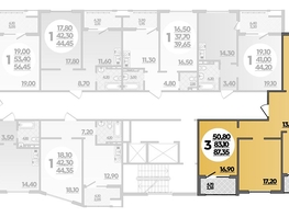 Продается 3-комнатная квартира ЖК Горгиппия, литера 2, 87.35  м², 13076295 рублей