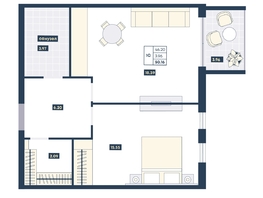 Продается 1-комнатная квартира ГК AZIMUT Парк Отель Лучи Анапы, 50.16  м², 19712880 рублей