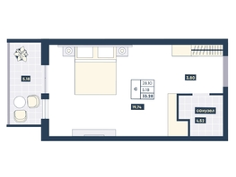 Продается Студия ГК AZIMUT Парк Отель Лучи Анапы, 33.28  м², 14976000 рублей