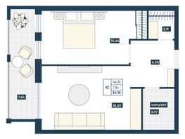 Продается 1-комнатная квартира ГК AZIMUT Парк Отель Лучи Анапы, 54.15  м², 21335100 рублей