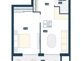 Продается 1-комнатная квартира ГК AZIMUT Парк Отель Лучи Анапы, 52.85  м², 20822900 рублей