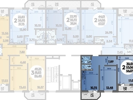 Продается 2-комнатная квартира ЖК Восточный, литера 30, 56.07  м², 7620349 рублей