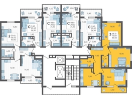 Продается 3-комнатная квартира ЖК Горный квартал, литера 4, 80.5 м², 21622300 рублей