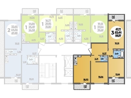 Продается 3-комнатная квартира ЖК Восточный, литера 47, 88.19  м², 9991850 рублей