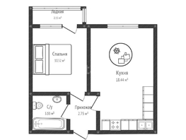 Продается 1-комнатная квартира Героя Георгия Бочарникова ул, 37.1  м², 5800000 рублей