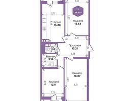 Продается 3-комнатная квартира ЖК Левада, литера 6, 86.85  м², 11514668 рублей