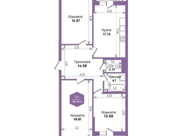 Продается 3-комнатная квартира ЖК Левада, литера 6, 90.7  м², 11329632 рублей