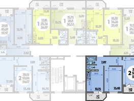 Продается 2-комнатная квартира ЖК Восточный, литера 30, 56.07  м², 8408184 рублей