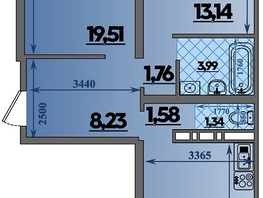 Продается 2-комнатная квартира ЖК Город у моря, литера 21, 66.72 м², 9354144 рублей