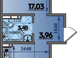 Продается 2-комнатная квартира ЖК Молодежный 2, литера 6, 44.82 м², 5916240 рублей