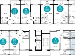 Продается 2-комнатная квартира ЖК Лестория, дом 2, 44.4 м², 18532560 рублей