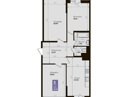 Продается 3-комнатная квартира ЖК Левада, литера 8, 83.4 м², 9098182 рублей