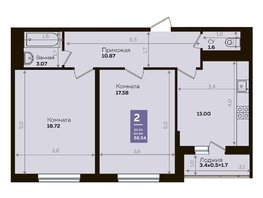 Продается 2-комнатная квартира ЖК Левада, литера 8, 65.1 м², 8147727 рублей