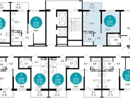 Продается 1-комнатная квартира ЖК Лестория, дом 1, 34.1 м², 17421690 рублей
