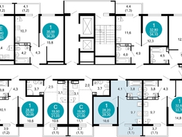 Продается 1-комнатная квартира ЖК Лестория, дом 1, 29.3 м², 17266490 рублей