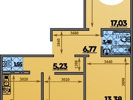 Продается 3-комнатная квартира ЖК Молодежный 2, литера 3, 76.32 м², 8204399 рублей