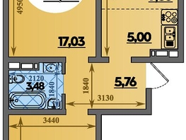 Продается 3-комнатная квартира ЖК Молодежный 2, литера 11, 57.25 м², 7574175 рублей