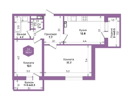 Продается 2-комнатная квартира ЖК Бауинвест, литера 6.1, 58.9 м², 8619383 рублей