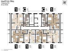 Продается 1-комнатная квартира ЖК DOGMA PARK (Догма парк), литера 19, 47.2  м², 7811601 рублей