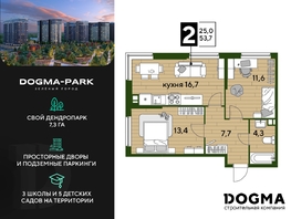 Продается 2-комнатная квартира ЖК DOGMA PARK (Догма парк), литера 21, 53.7 м², 7899270 рублей