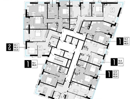 Продается 2-комнатная квартира ЖК Парк Победы 2, литера 21, 74.9  м², 11961530 рублей