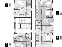Продается 1-комнатная квартира ЖК Парк Победы 2, литера 21, 47.7 м², 8485830 рублей