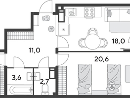 Продается 2-комнатная квартира ЖК Парк Победы 2, литера 28, 74.9 м², 12133800 рублей